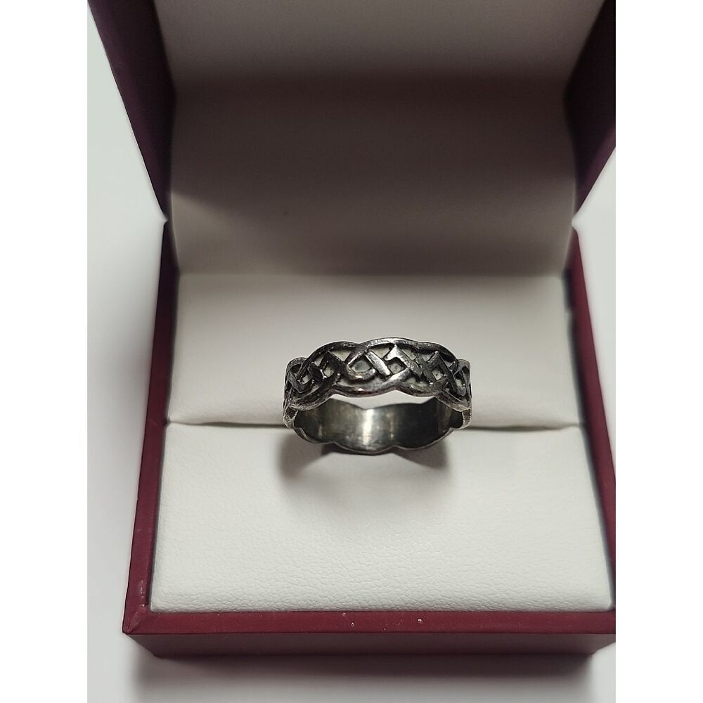Sterling Silver Band Ring Vintage Size 8